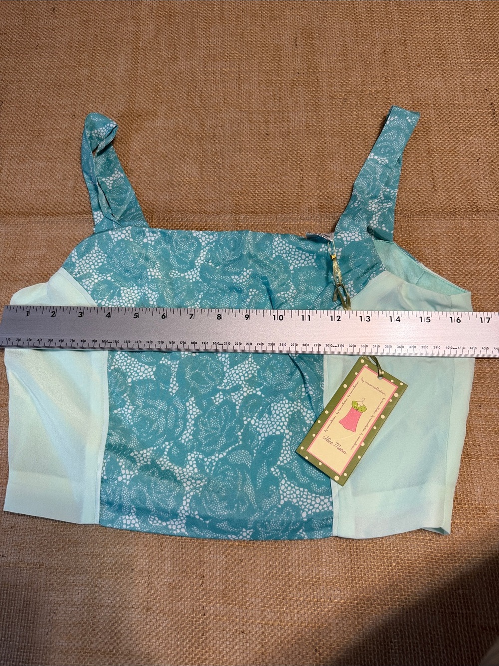 Alice Moon Aqua & Teal Lace Tank Top - Picture 3 of 4